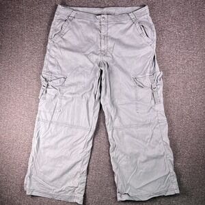 American Eagle Pants Womens‎ 18S Green Baggy Wide Leg Cargo Utility AE 38.5x27.5